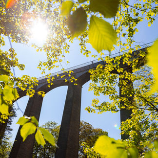 The Pontcysyllte Aqueduct from below shot by Splash Point Photo