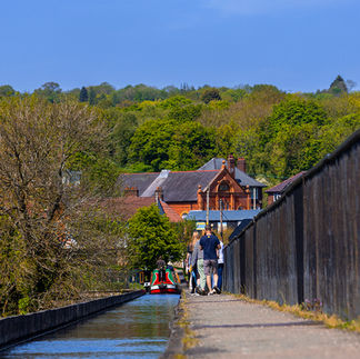On the Pontcysyllte Aqueduct looking towards the Trevor Basin, shot by Splash Point Photo