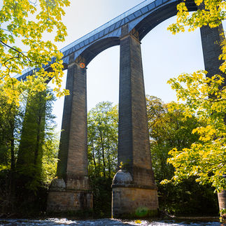 The Pontcysyllte Aqueduct from below shot by Splash Point Photo