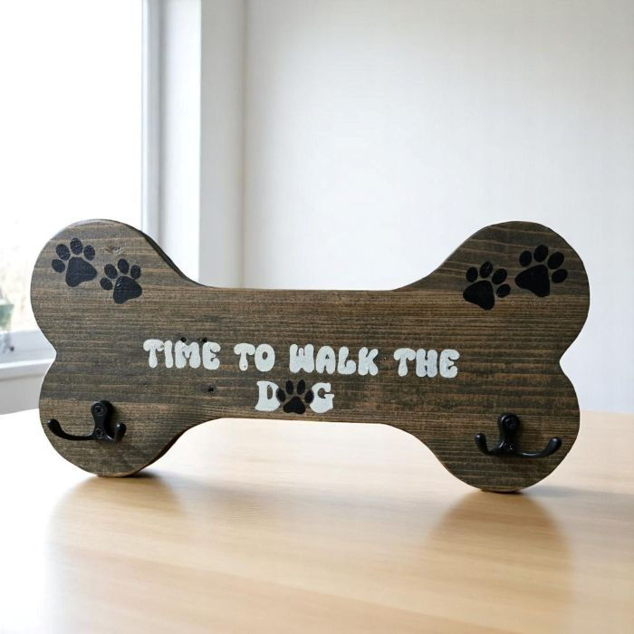 Dog Bone-Shaped  Leash Hanger on table