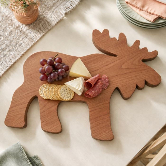 Whole Moose Hardwood Cutting & Charcuterie Board - Cherry as Charcuterie