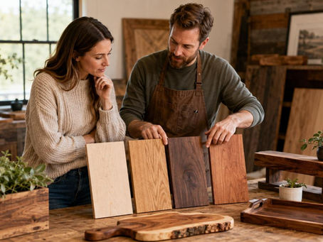 A couple choose the wood type
