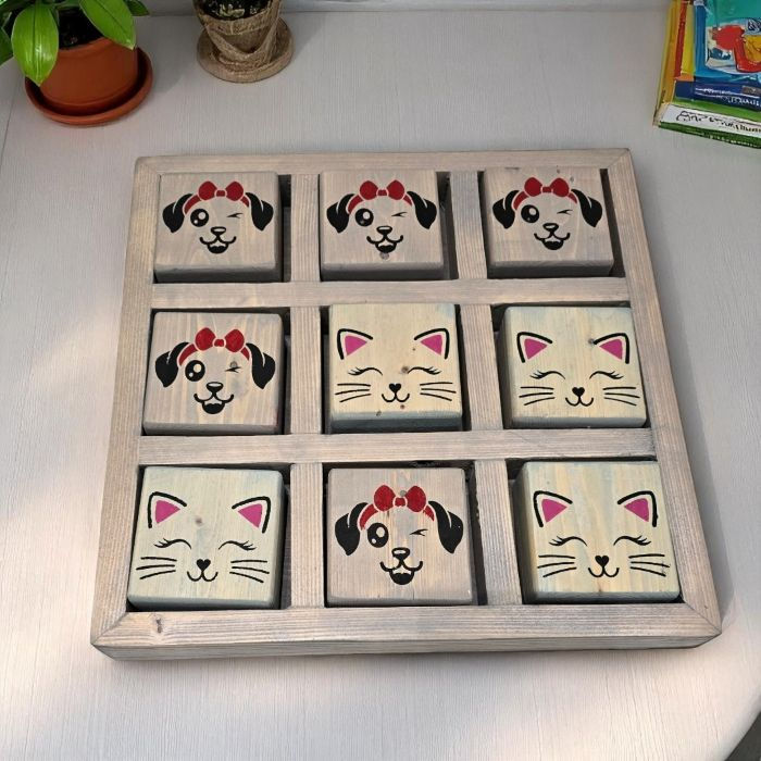 Pet Tic Tac Toe on Table