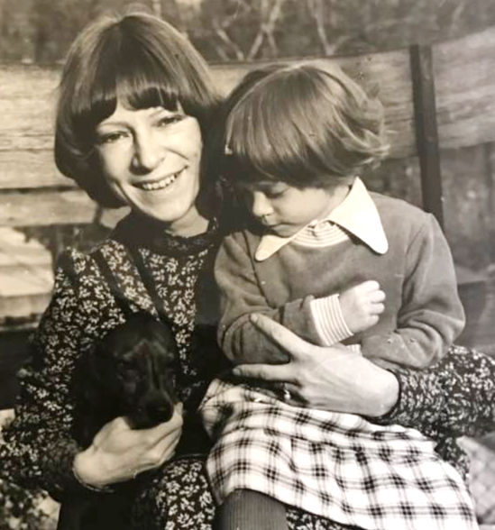 My Mum and I with our dachshund Kubuś, Poland 1978