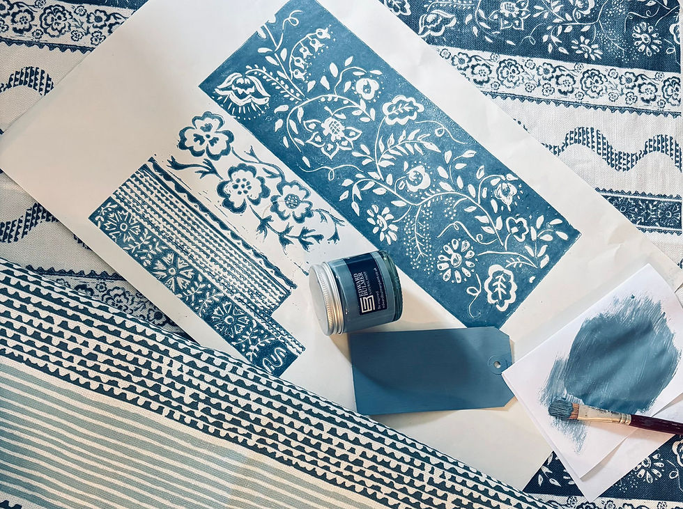 Trying different layouts and colours for the pattern.