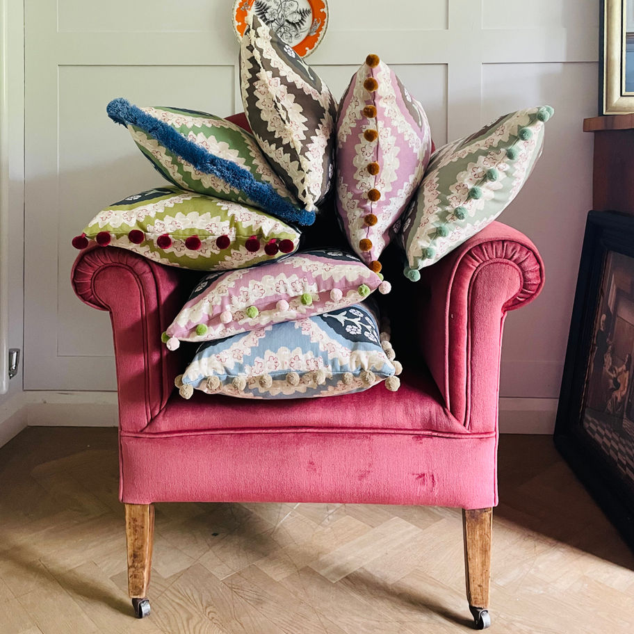 Pile of Floral Cushions