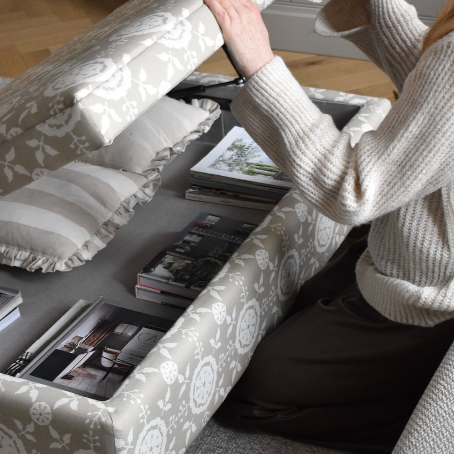 upholstered ottoman with storage