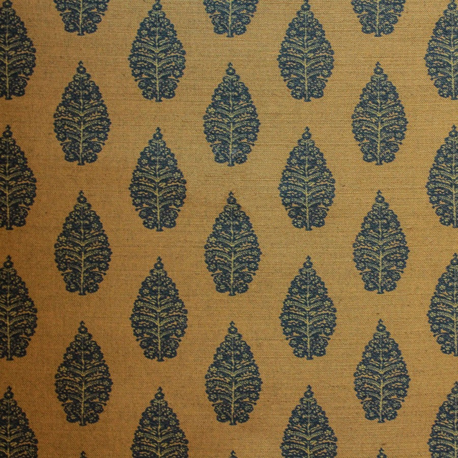 Yellow and grey curtain fabric