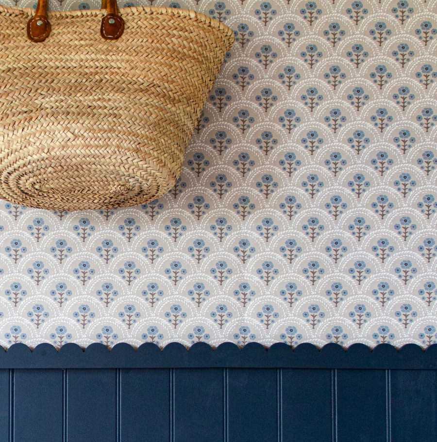 Blue And White Floral Wallpaper