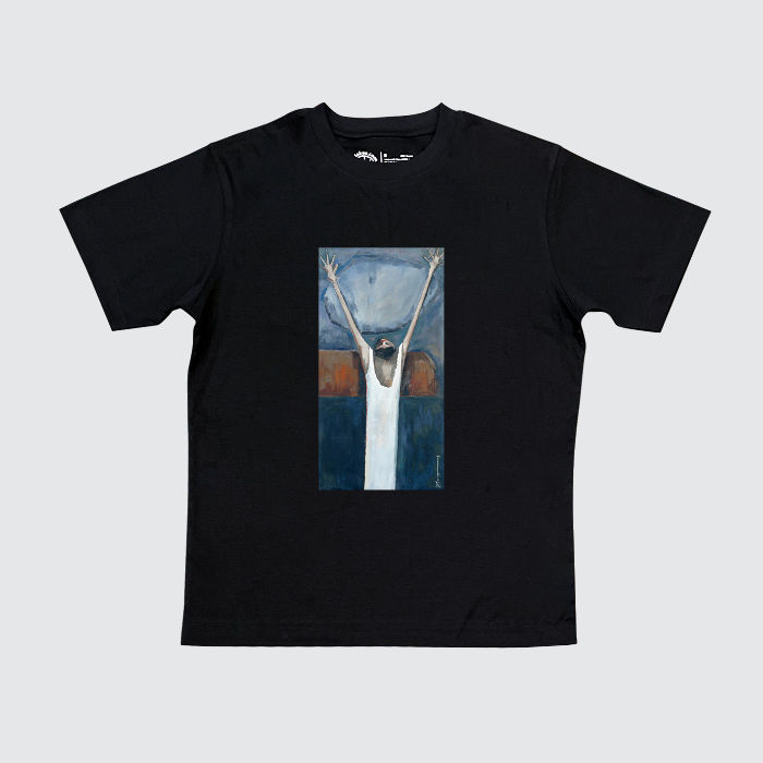 Thumbnail: featuring t-shirts printed with renowned Malaysian artist Tan Puay Tee’s signature elongated human figure paintings
