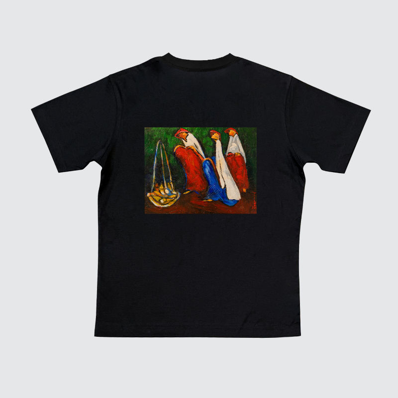 Thumbnail: featuring t-shirts printed with renowned Malaysian artist Tan Puay Tee’s signature elongated human figure paintings