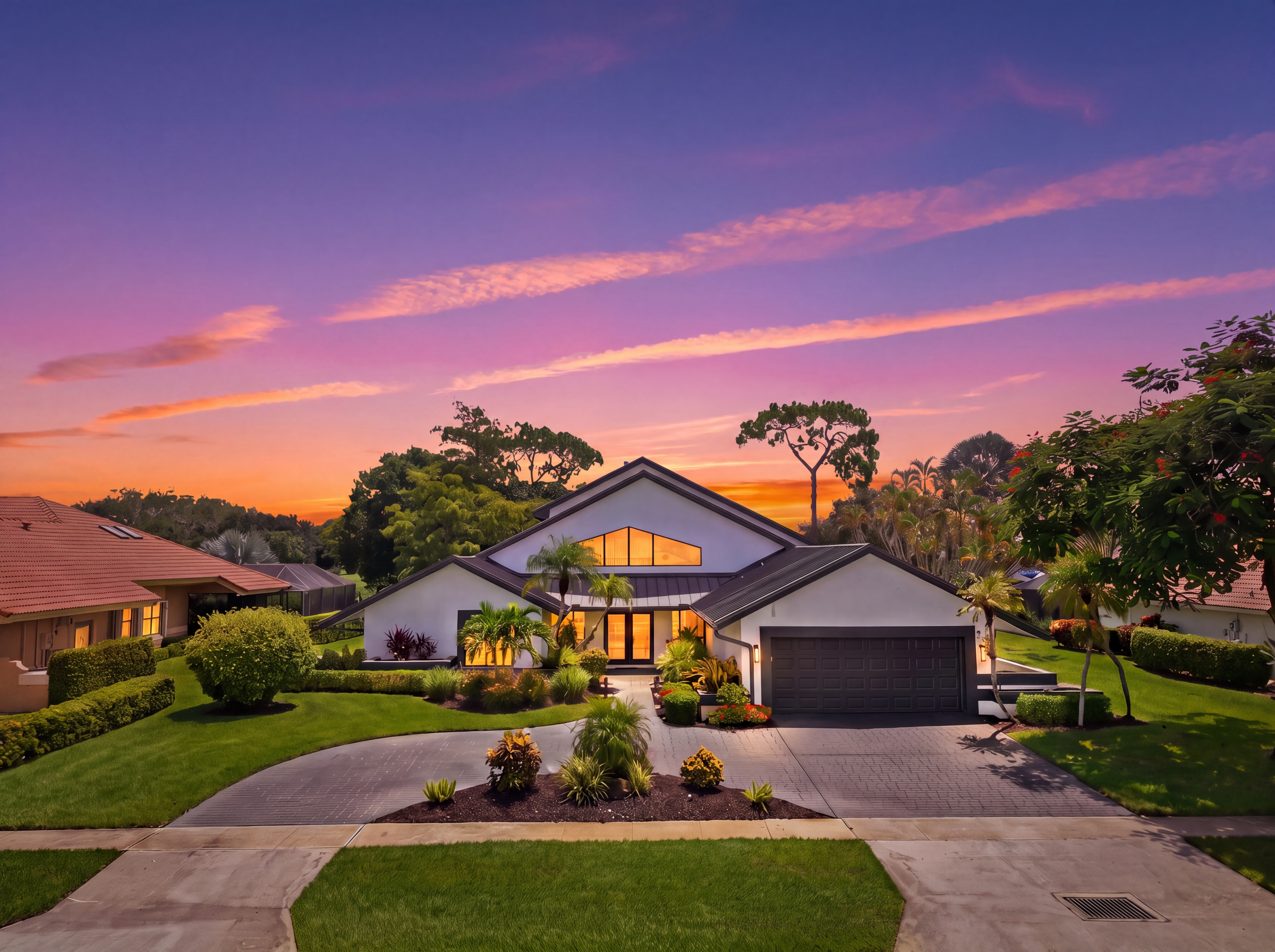Virtual twilight real estate exterior example 4