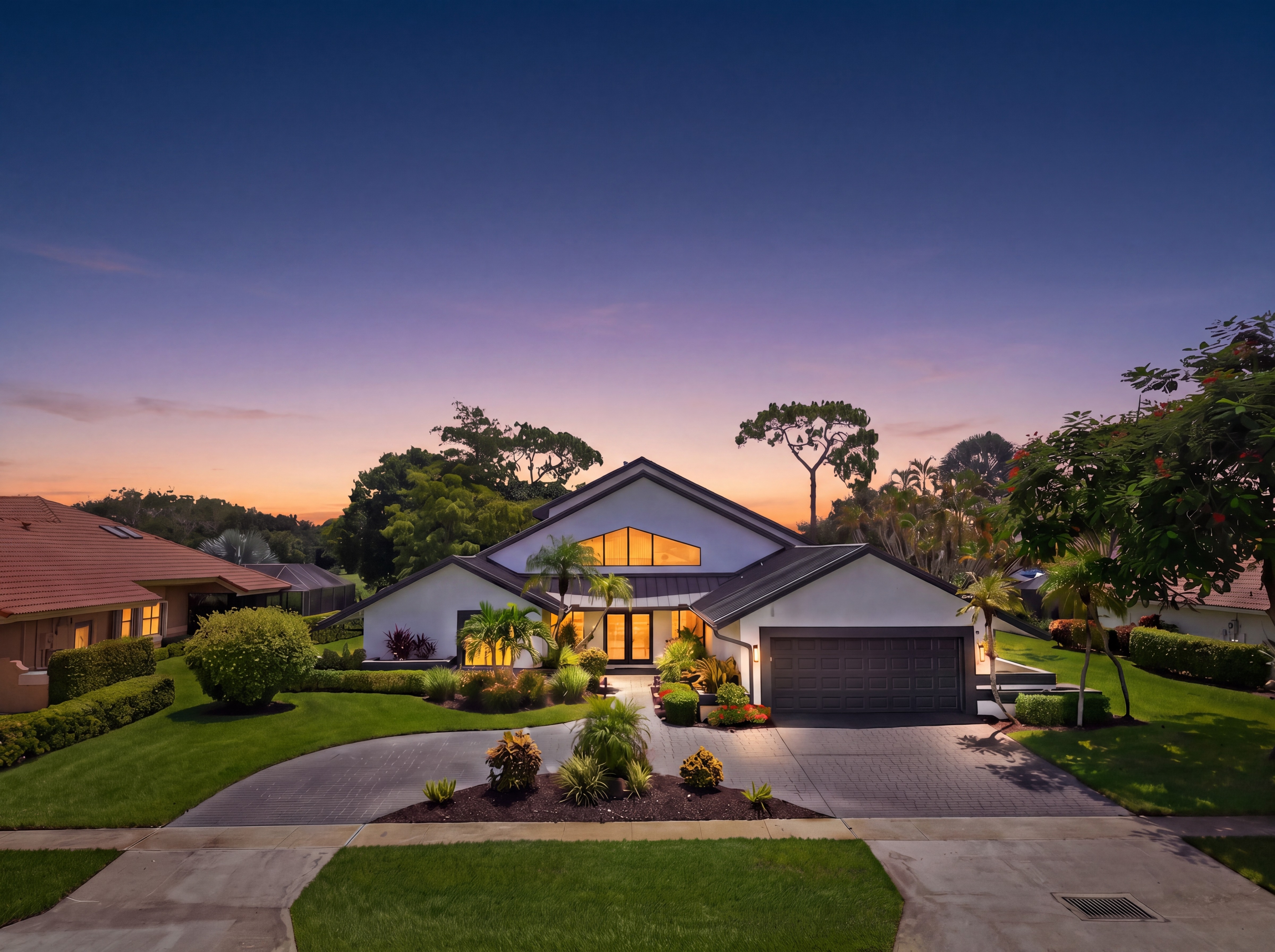 Virtual twilight real estate exterior example 3