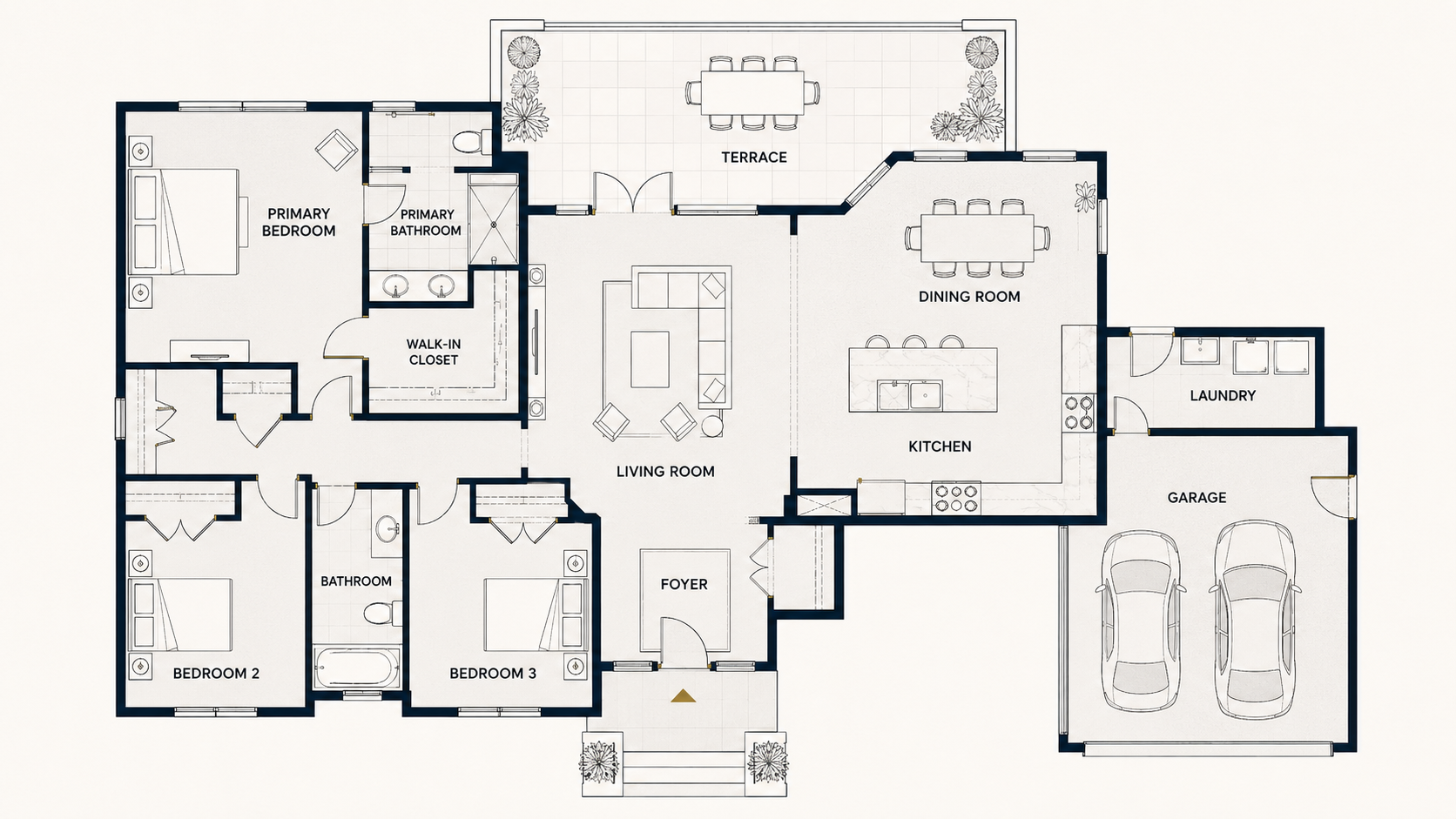 2D floor plan example for a real estate listing