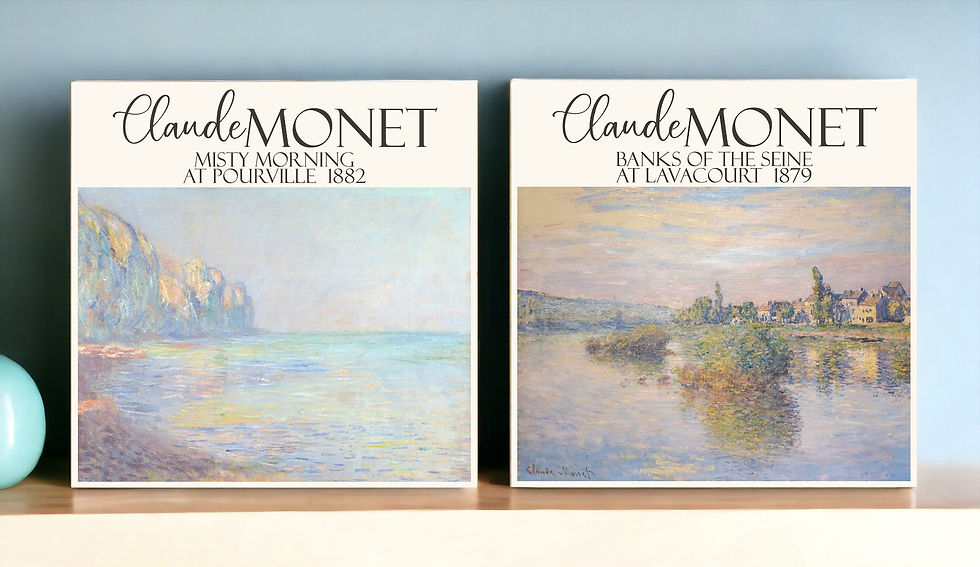 Enjoy our exquisite Monet Wall Art, ready to hang. Featuring Monet's paintings in an Exhibition Poster Style