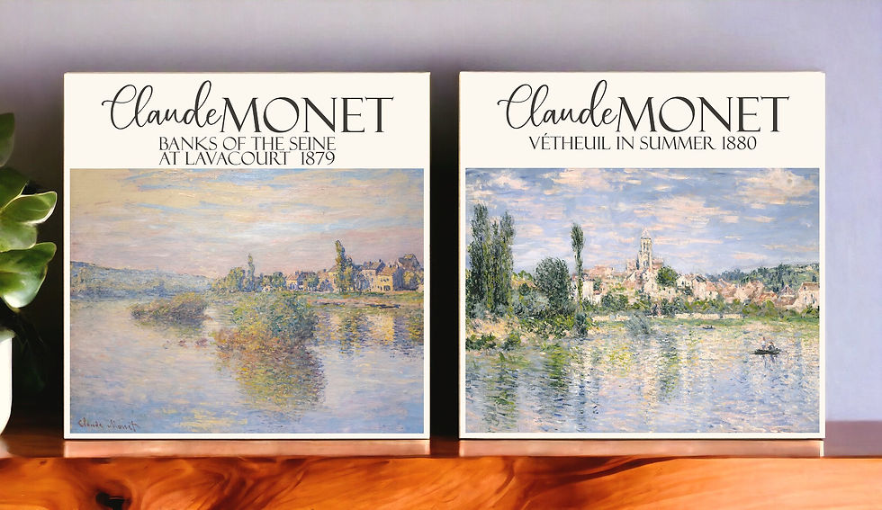 Enjoy our exquisite Monet Wall Art, ready to hang. Featuring Monet's paintings in an Exhibition Poster Style