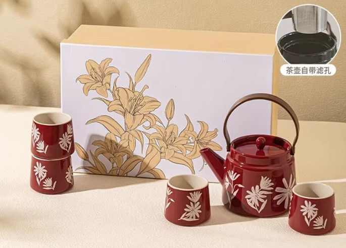 Chinese Flower Tea Set Ceramic