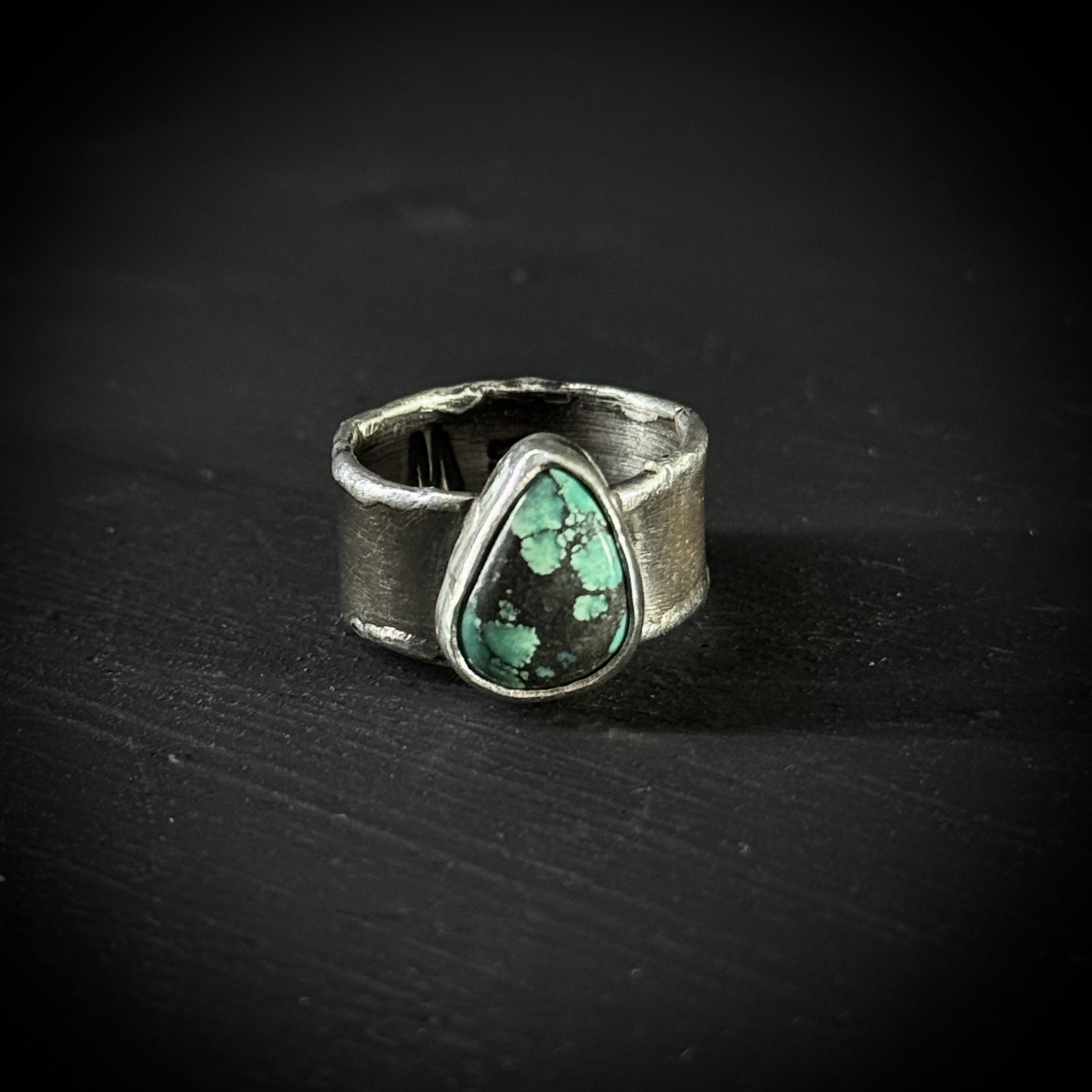 Handmade silver turquoise ring