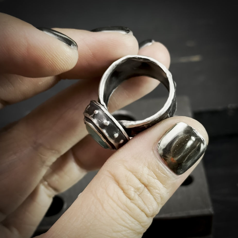 縮圖：Handmade silver navajo turquoise ring