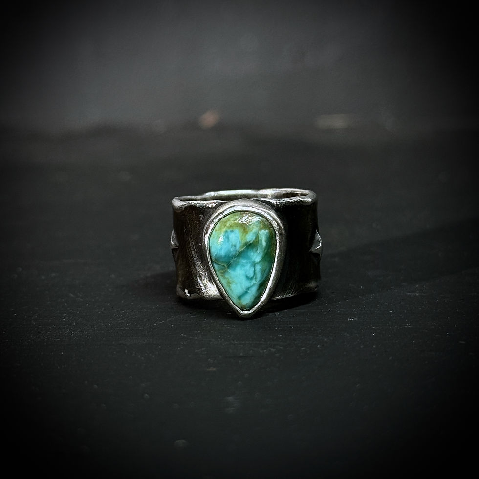 縮圖：Handmade silver turquoise ring
