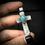 Thumbnail: Handmade silver hollow cross necklace with marquise turquoise