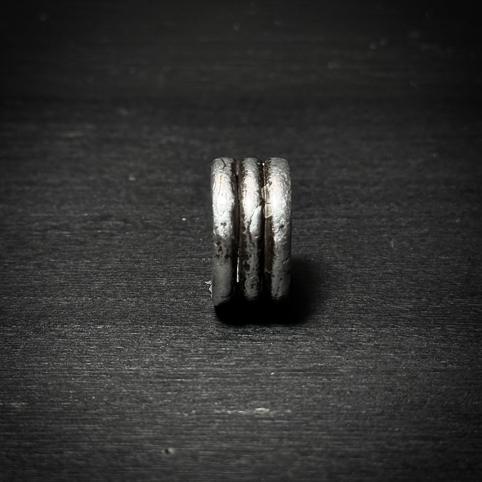 縮圖：Handmade silver melting ring - triple