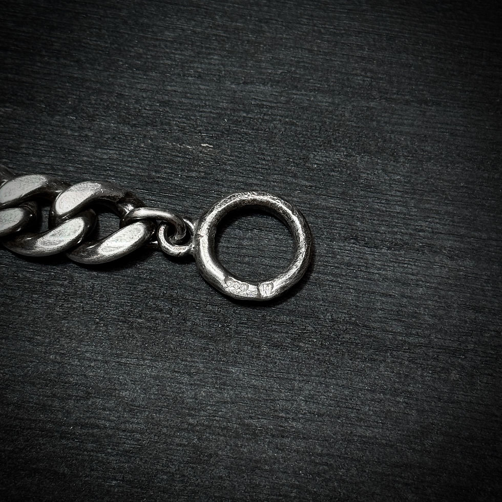 縮圖：Handmade cuban silver bold bracelet 13mm