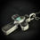 縮圖：Handmade silver hollow cross necklace with marquise turquoise