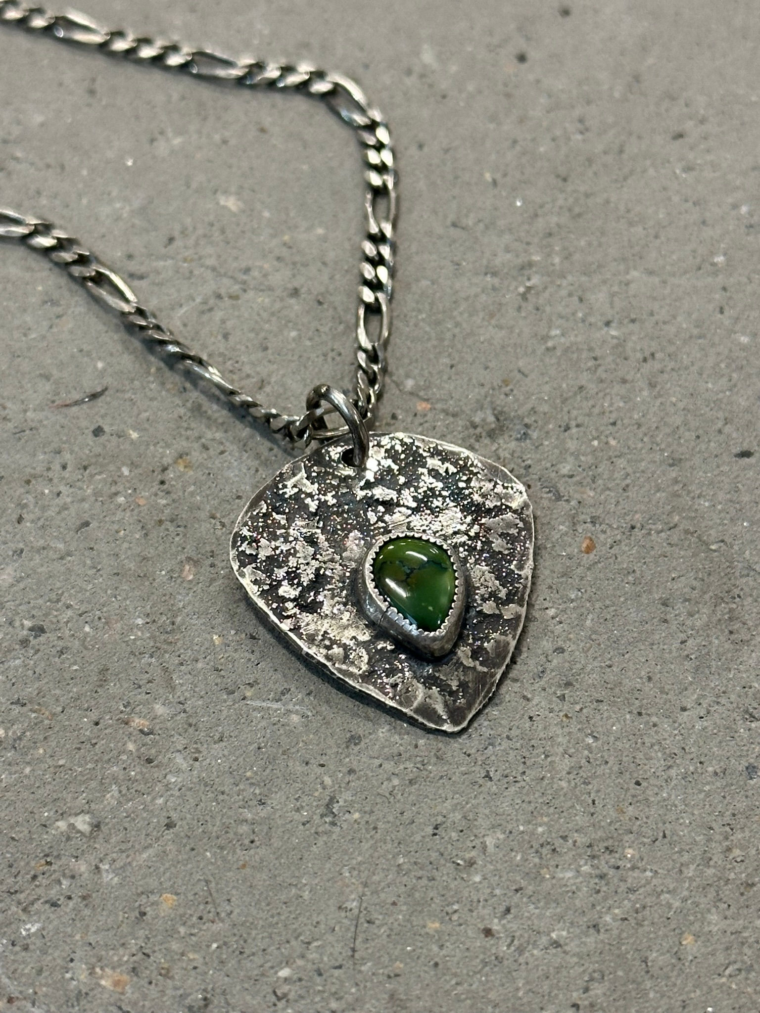 Art has no rules guitar pick necklace with turquoise