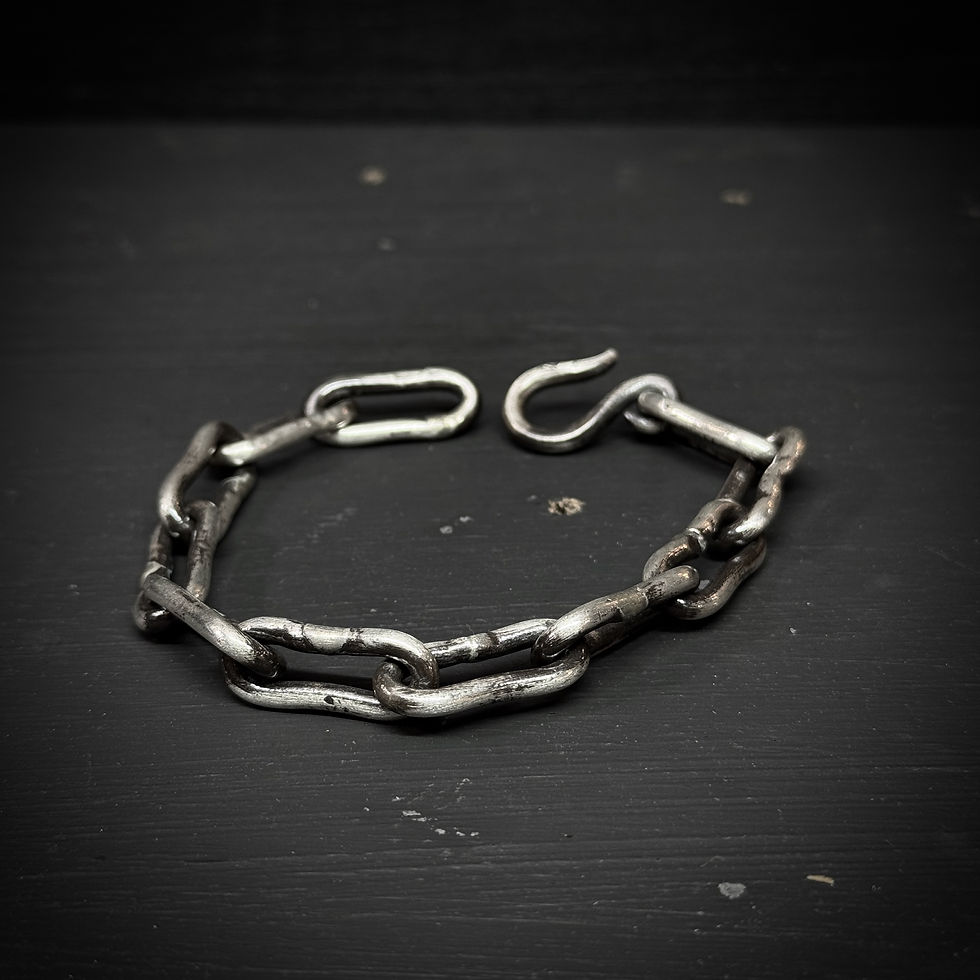 Thumbnail: Handmade silver cable chain bracelet - 3mm