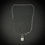 Thumbnail: Handmade silver lock pendant with zircon and key deco - 50cm
