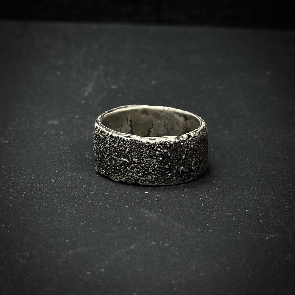 Thumbnail: Handmade rustic silver ring