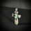 縮圖：Handmade silver hollow cross necklace with marquise turquoise