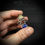 Thumbnail: Handmade silver triple stone ring