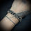 縮圖：Handmade silver bracelet - cuban with beads deco 12mm