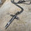 Thumbnail: Rustic cross pendant silver necklace
