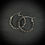 Thumbnail: Handmade silver hoops earrings - chain link with beads deco 40mm