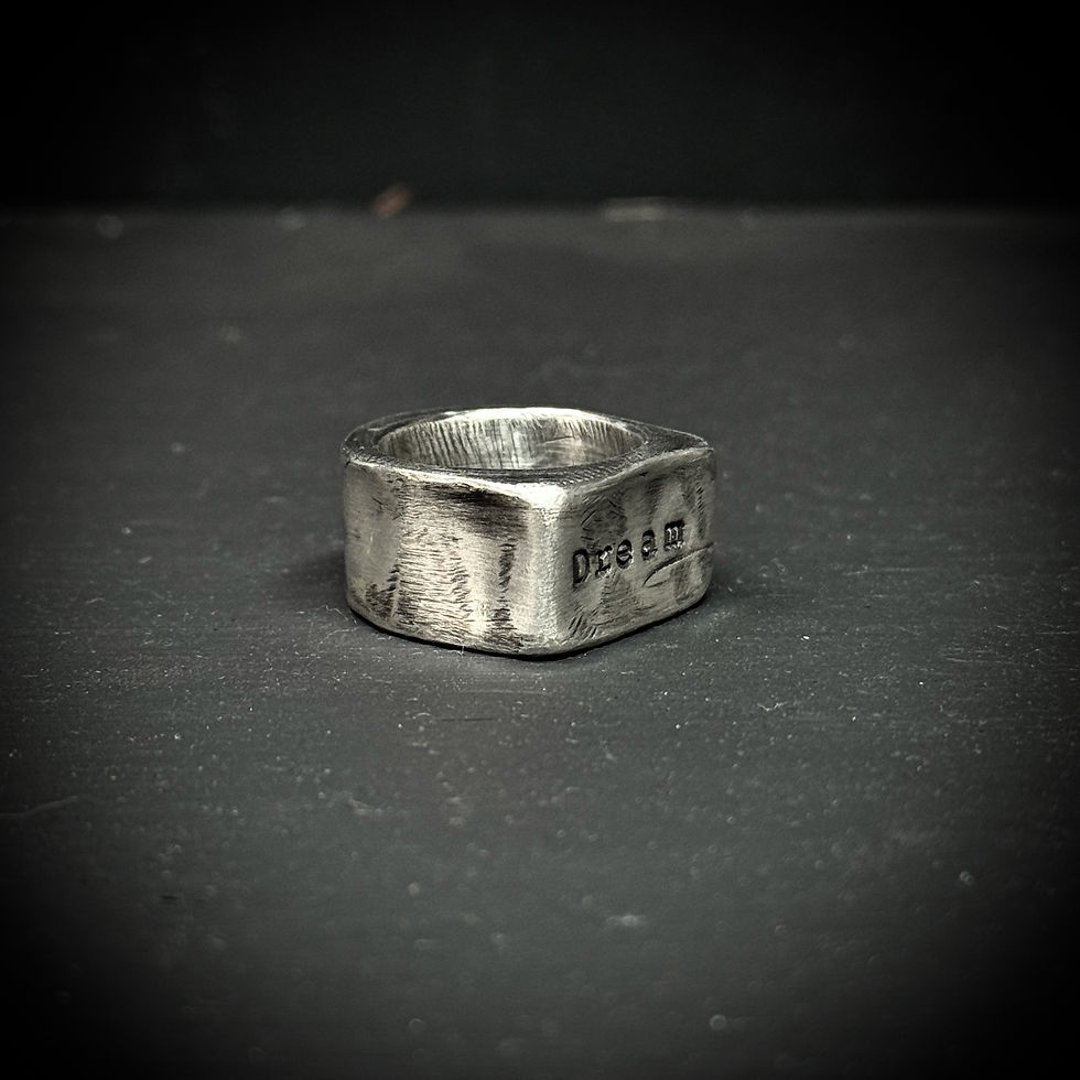 Thumbnail: Handmade hollow silver ring - Dream