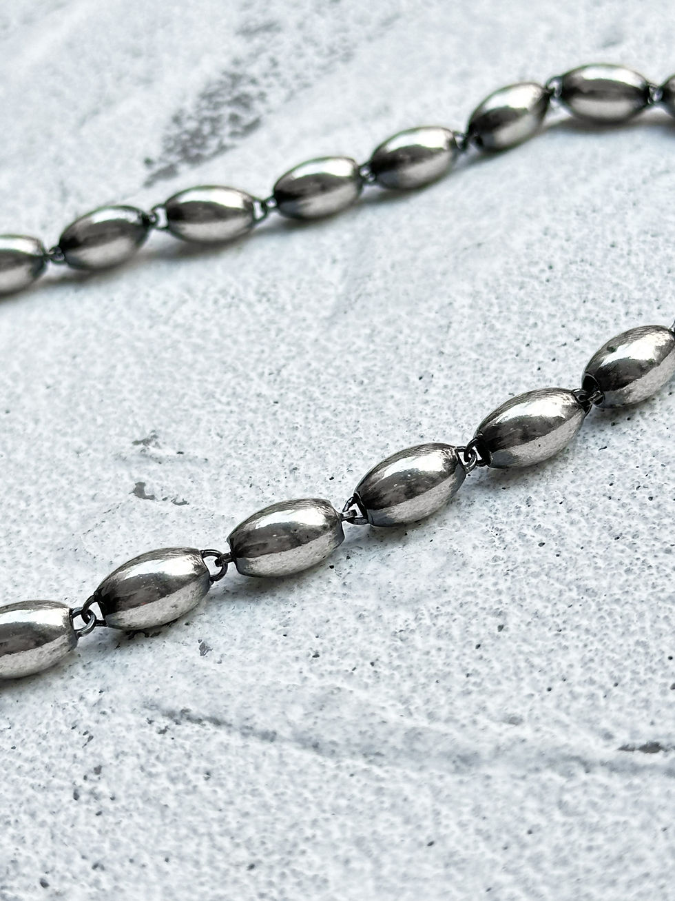 Thumbnail: 999 Silver oval bead necklace