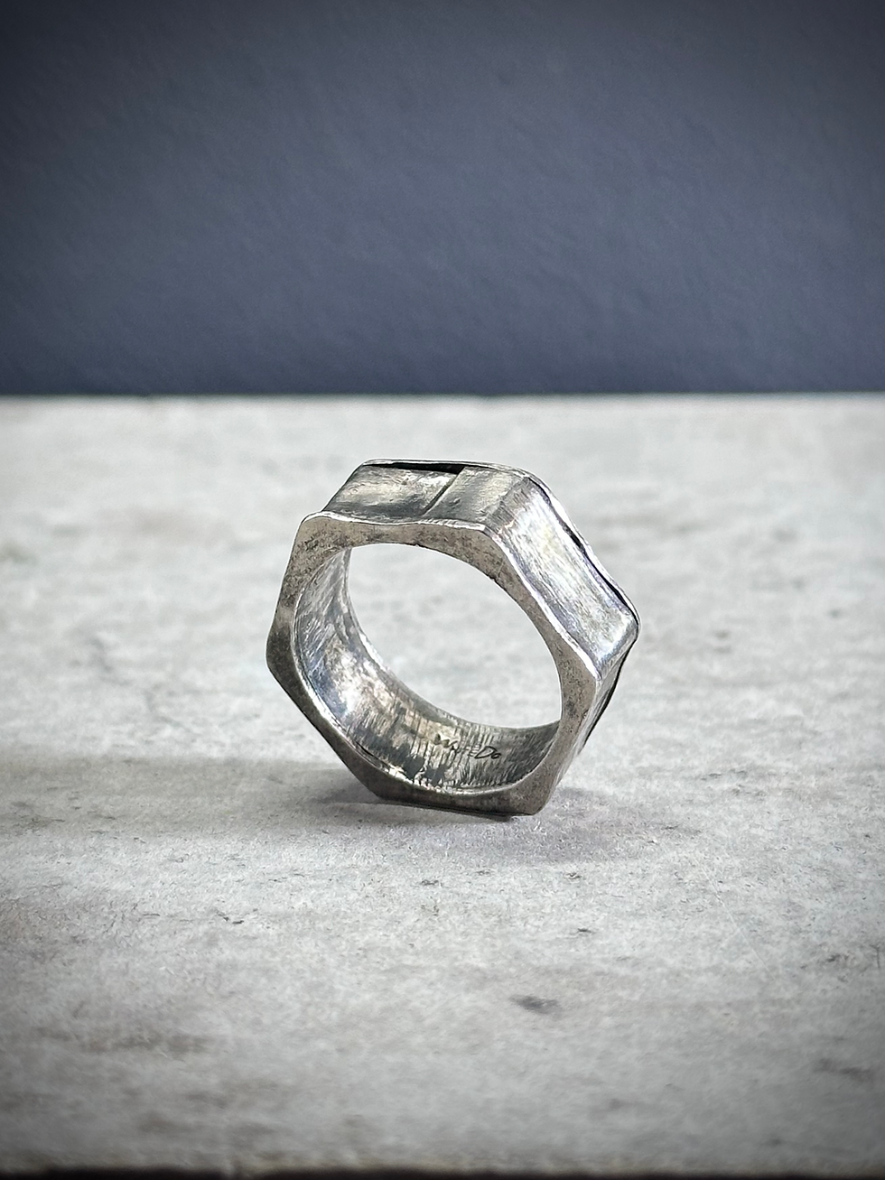 縮圖：handmade Silver hollow ring - Hexagon