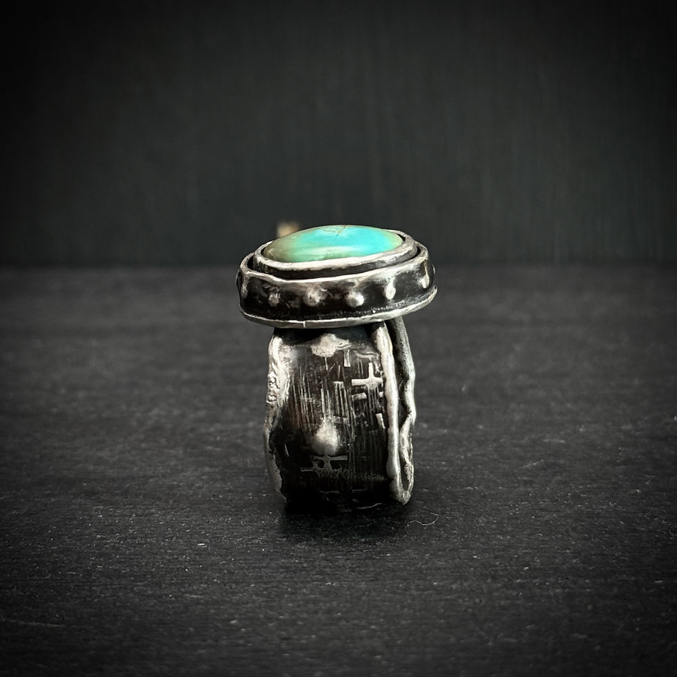 Thumbnail: Handmade silver navajo turquoise ring