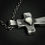Thumbnail: Handmade silver hollow cross necklace with moonstone