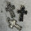 Thumbnail: Handmade silver cross necklace with beads
