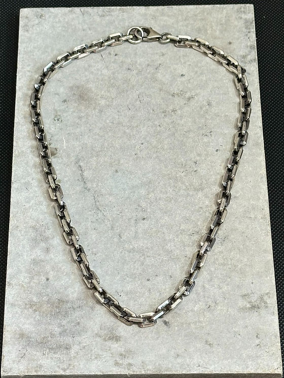 ネックレス・チョーカー BLENDOFF Rectangle chain necklace silver 925 Rectangular chain link silver necklace | Whitedo Handcrafts