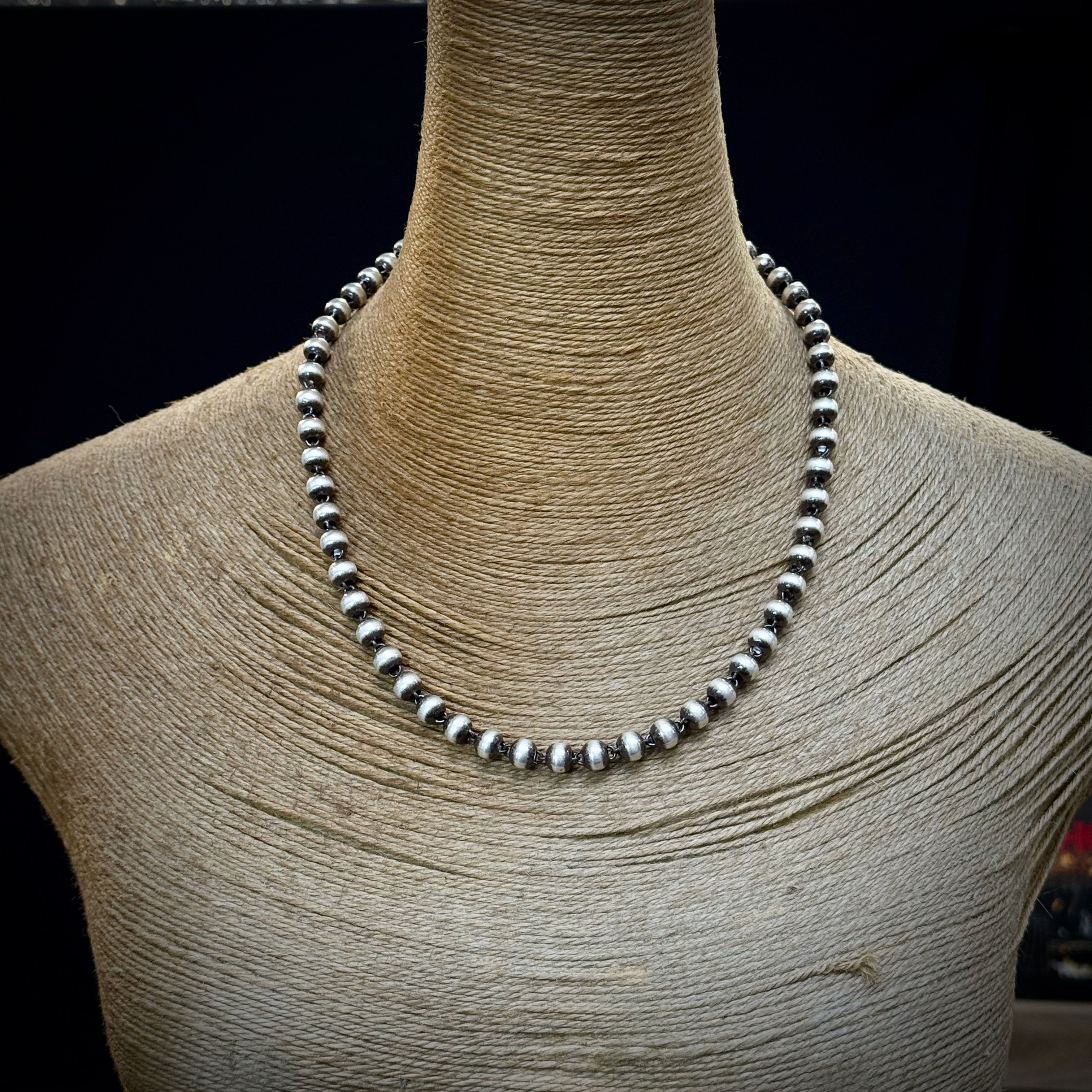 999 fine silver ball beads chain necklace 7mm