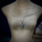 Silver hollow cross pendant necklace