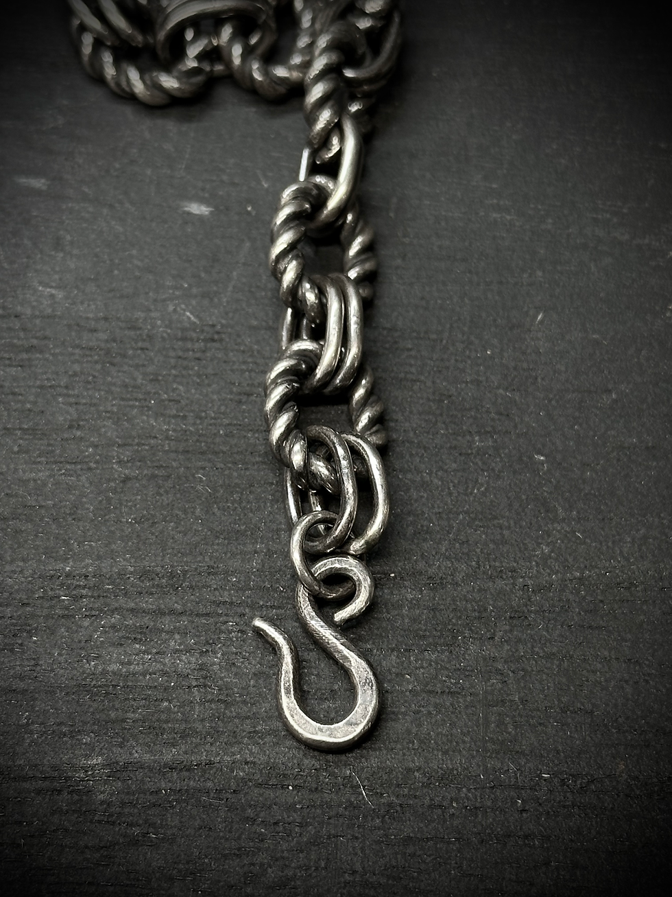 Thumbnail: Handmade silver bracelet with twisted chain link