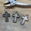 Thumbnail: Handmade silver cross necklace with beads