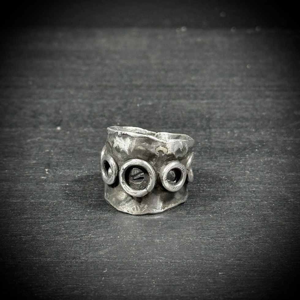 Thumbnail: Handmade random silver ring