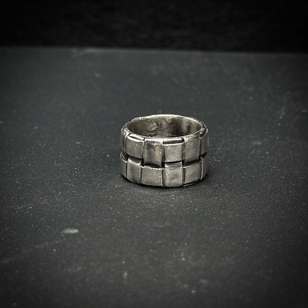 Thumbnail: Handmade woven weaving silver ring